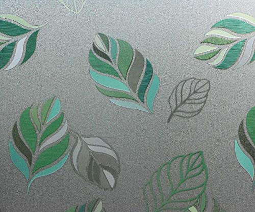Image of VSUDO 1 Roll 17.7 inch by 78.7 inch Static Cling Window Film for Privacy, Leaf Pattern Window Tint for Home, Window Glass Sticker for Office (9.68 Sq. Ft Total)