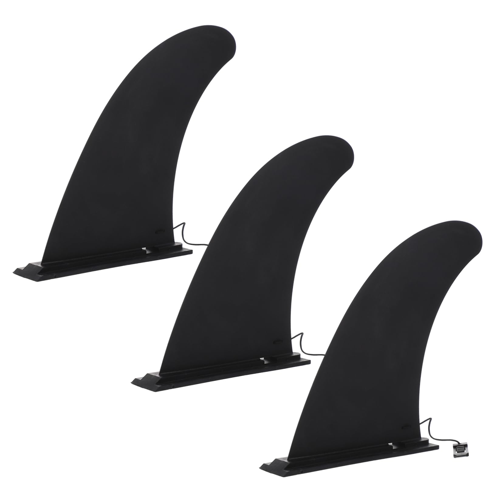 Lot de 3 Ailerons de Longboard en Nylon, à Clipser, pour Planche de Surf, Design Renforcé, Virages Serrés, Noir | Longboard et Paddle Surf, Virages Rapides et Serrés, Fixation par Insertion