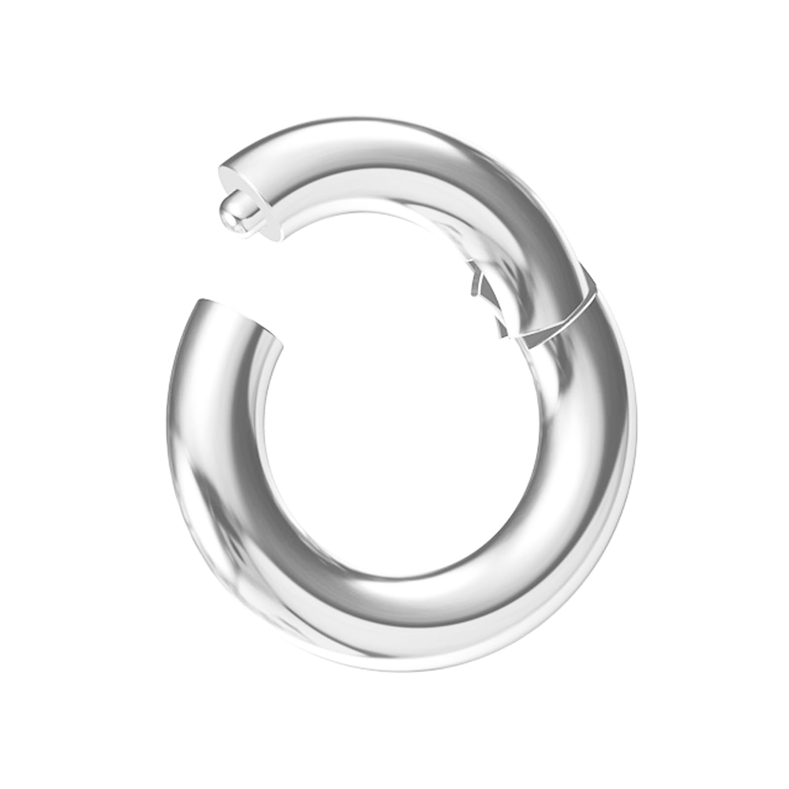 Body CAC 0.8mm/1.0mm/1.2mm/1.6mm/2.0mm/3.0mm/4.0mm/5.0mm/6.0mm Steel Hypoallergenic Clicker Hinged Nose Septum Ring Hoop with Colour Gold-Silver tone-Black-Rose gold — view 15