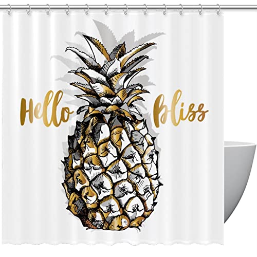 Rideau de douche ananas en textile durable pour la maison - 2
