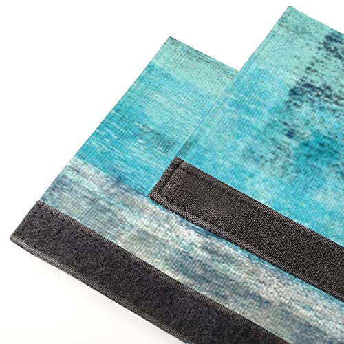 Image of Pardick Refrigerator Door Handle Covers Set of 2 Turquoise and Grey Abstract Art Washable Dishwasher Mocrowave Fridge Oven Door Decor Handle Cover Keep Your Kitchen Appliance Clean from Food Stains