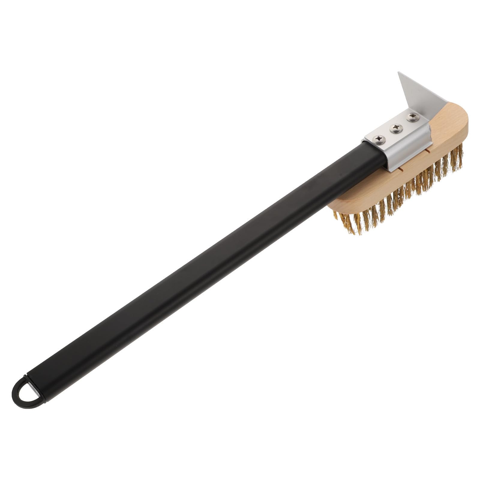 CLISPEED Brosse pour Cuisinière Brosse Multifonction 40cm en Cuivre Manche en Bois Antidérapant pour Nettoyage Cuisine et Barbecue