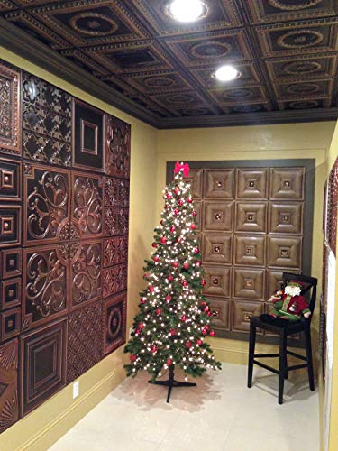 Laurel Wreath-Faux Tin Ceiling Tile - Antique Brass 25-Pack #TOP4