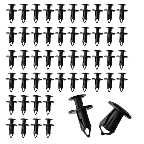 50 Pcs Clips de Fixation Voiture, 8mm Universal Rivet clips en plastique voiture attaches de type poussoir Fixation Parechocs pour Auto Panneaux es Portes,...