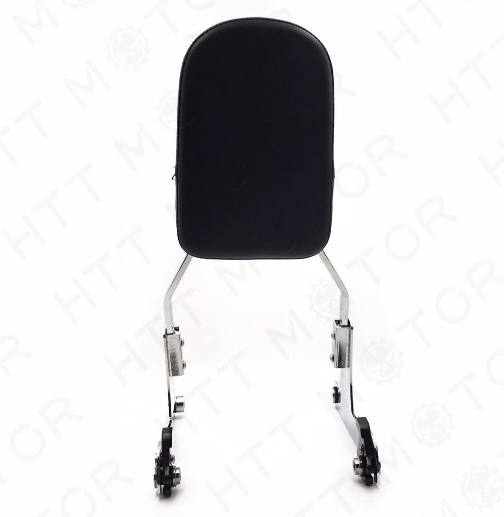 HTTMT MT501-006F- Detachable Backrest Sissy Bar Chrome Flame Compatible with 84-99 Harley Softail FXSTC FLSTC