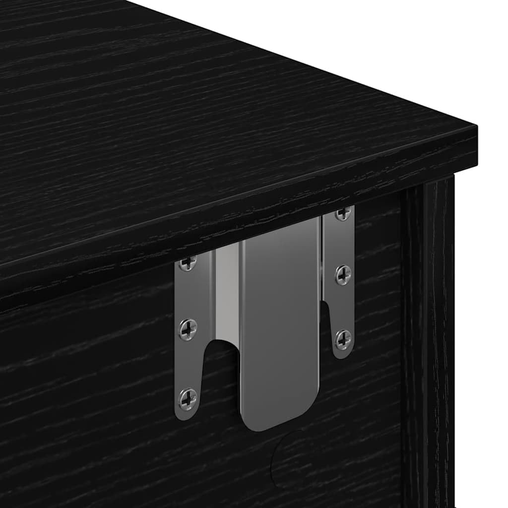 Generisch Wandregal mit Schubladen Schwarz 100x37,5x19 cm Holzwerkstoff,Möbel,Regalsysteme,Wandregale-859960