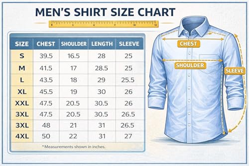 Image of Men Cotton Blend Full Sleeve Shirt for Man | Casual Business Party Festival Regular Fit, Long Sleeve with Chest Pocke | Formal Shirt for Men