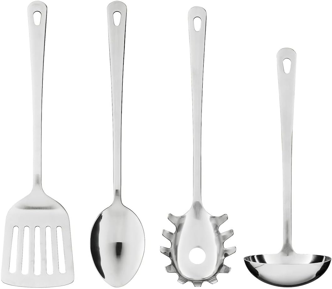 300.833.34 Grunka 4-Piece kitchen Utensil Set, Stainless Steel, Silver