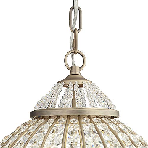Vienna Full Spectrum 81148 Wallingford Antique Brass Gold Chandelier Lighting 16 Inch Wide Clear Crystal Shade 6-Light Fixture thumb #4