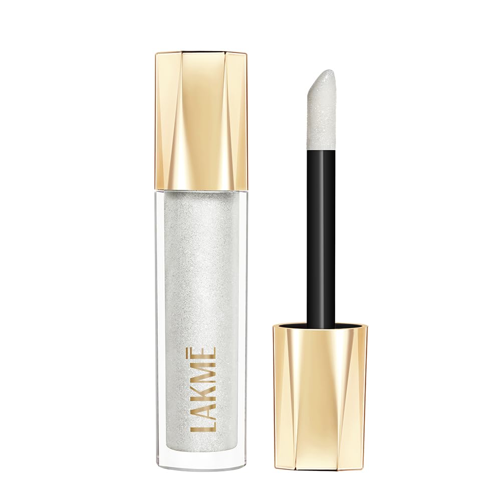 Lakme Glitterati Lip Glaze, for Plump and Shiny Lips, with Vegan Collagen and Crystal Technology, Non-Sticky Formula, Gl