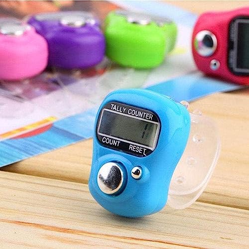 Baolaili Blue Electronic Finger Counter, Handheld LED Digital Row Counter with Ring for Golf, Hand Tally Counter for Hair Care Users, Unisex, 1 Count