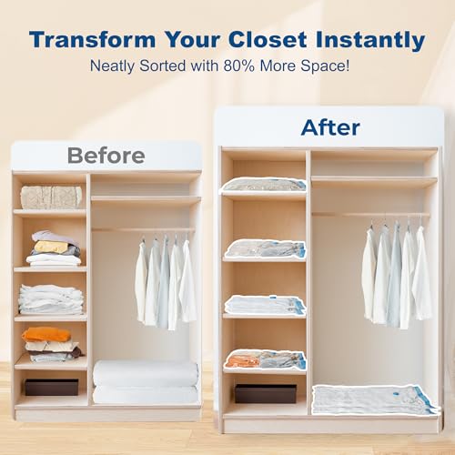 HOUSE DAY 30 Pack Vacuum Storage Bags with Electric Pump, 4 Sizes + 2 Roll-Up (5 Each), Space Saver Vacuum Seal Bags for Clothing, Bedding, Pillows, Travel – Airtight Seal, Reusable & Durable - Image 3