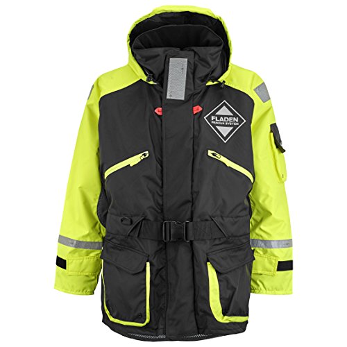 Fladen Chaqueta de Flotación Negra y Amarilla, Modelo 393