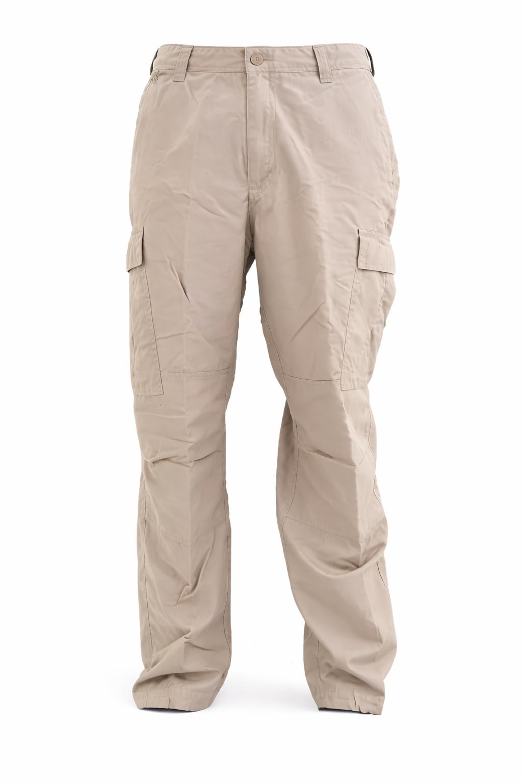 Military Surplus Tactical Ripstop Cargo Trousers Stone Beige | Lightweight Combat Pants | Army Style Outdoor Workwear Trousers for Hiking, Airsoft & Training (Medium 32–34")