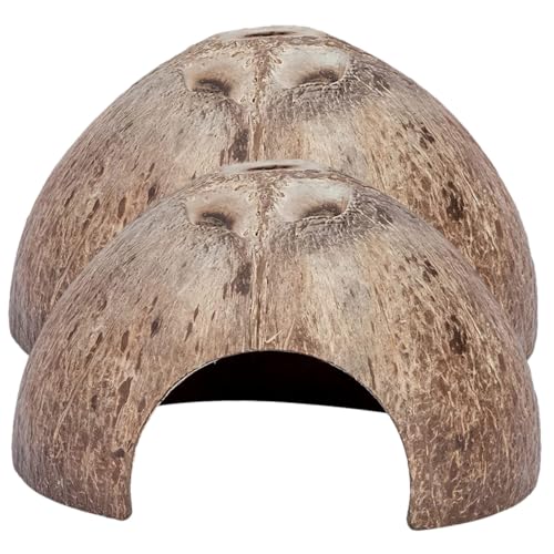 NUOBESTY 2 Piezas Refugios Resistentes para Reptiles Decoración Delicada para Terrarios Cuevas Pequeñas para Geckos y Cangrejos Ermitaños Suministros Multifuncionales para Mascotas