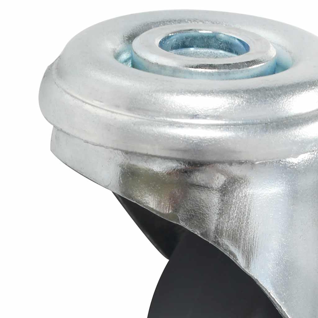 12 Stk Lenkrollen mit Bolzenloch 50 mm aus TPR thermoplastischem Gummi und Zinkbeschichtetem Eisen für Werkstatt, Lager, Transportwagen, Plattformwagen