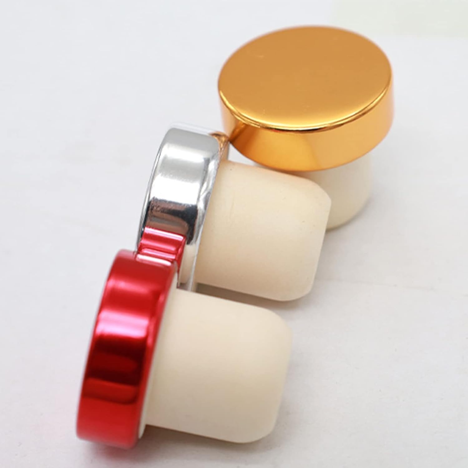 100 tapones de goma para botellas de vino, corcho de vino, herramienta de barra de sellado de botellas en forma de T, para botella de vino (rojo)