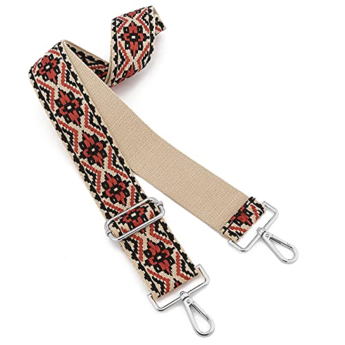 Image of Silvery Buckles Wide Shoulder Strap Adjustable Replacement Belt Crossbody Canvas Bag Handbag