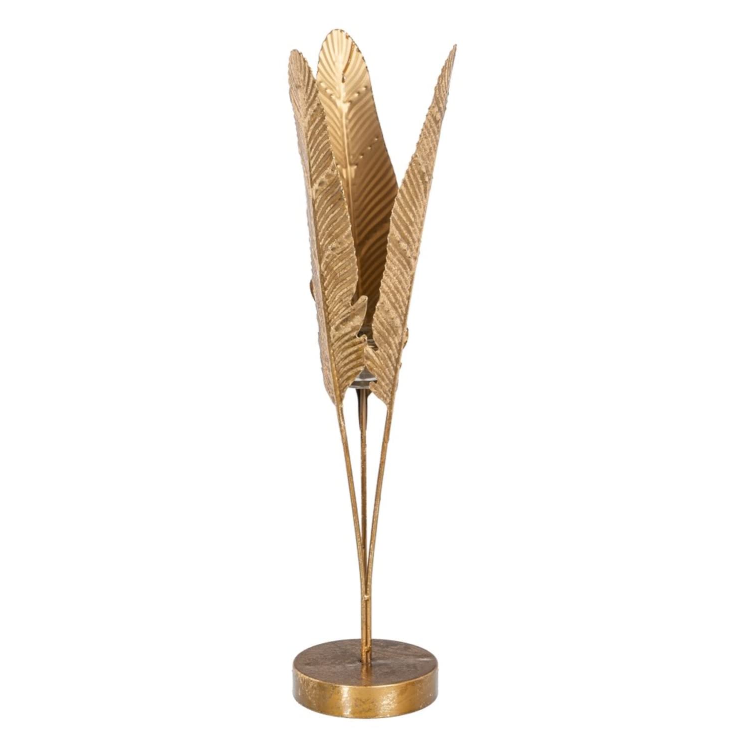 Candle Holder 15 x 15 x 58 cm Gold Glass Metal