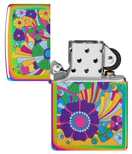 Image of Zippo Vintage Flowers Design (Multi-Color), Windproof Pocket Lighter, Fuel Refillable, BIS Certified
