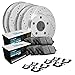 R1 Concepts Front Rear Brakes and Rotors Kit |Front Rear Brake pads| Brake Rotors and Pads| Euro Performance Sport Brake Pads and Rotors| Hardware Kit|fits 2018-2020 Audi Q5, S4, S5, S5 Sportback, SQ5