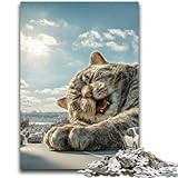  Puzzles pour Adultes et Adolescents Puzzles Chat géant pour 14 Ans et Plus Jeux éducatifs pour Adultes et Adolescents Illustration Cadeau 50x75cm