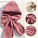 All-in-One Women Plus Velvet Knitted Woolen Hat, 2-in-1 Winter Scarf & Hat Set, 2026 Warm Fashion Winter Scarf (Milk Gray)