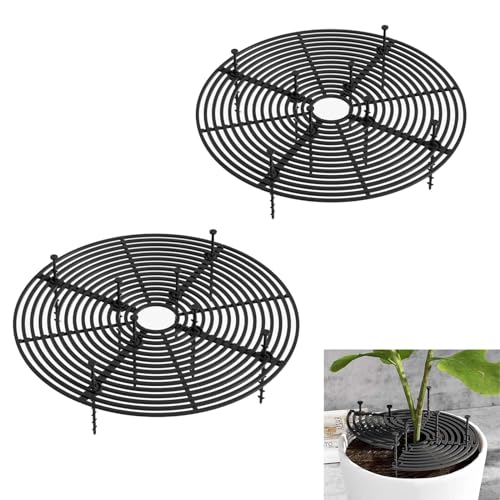 HHZZXCDH 2 Stück Pflanzenschutz Katze Blumentopf Abdeckung Pflanzengitter 30 cm Blumen Topf für drinnen und draußen Blumentopfschutz Katzen und...