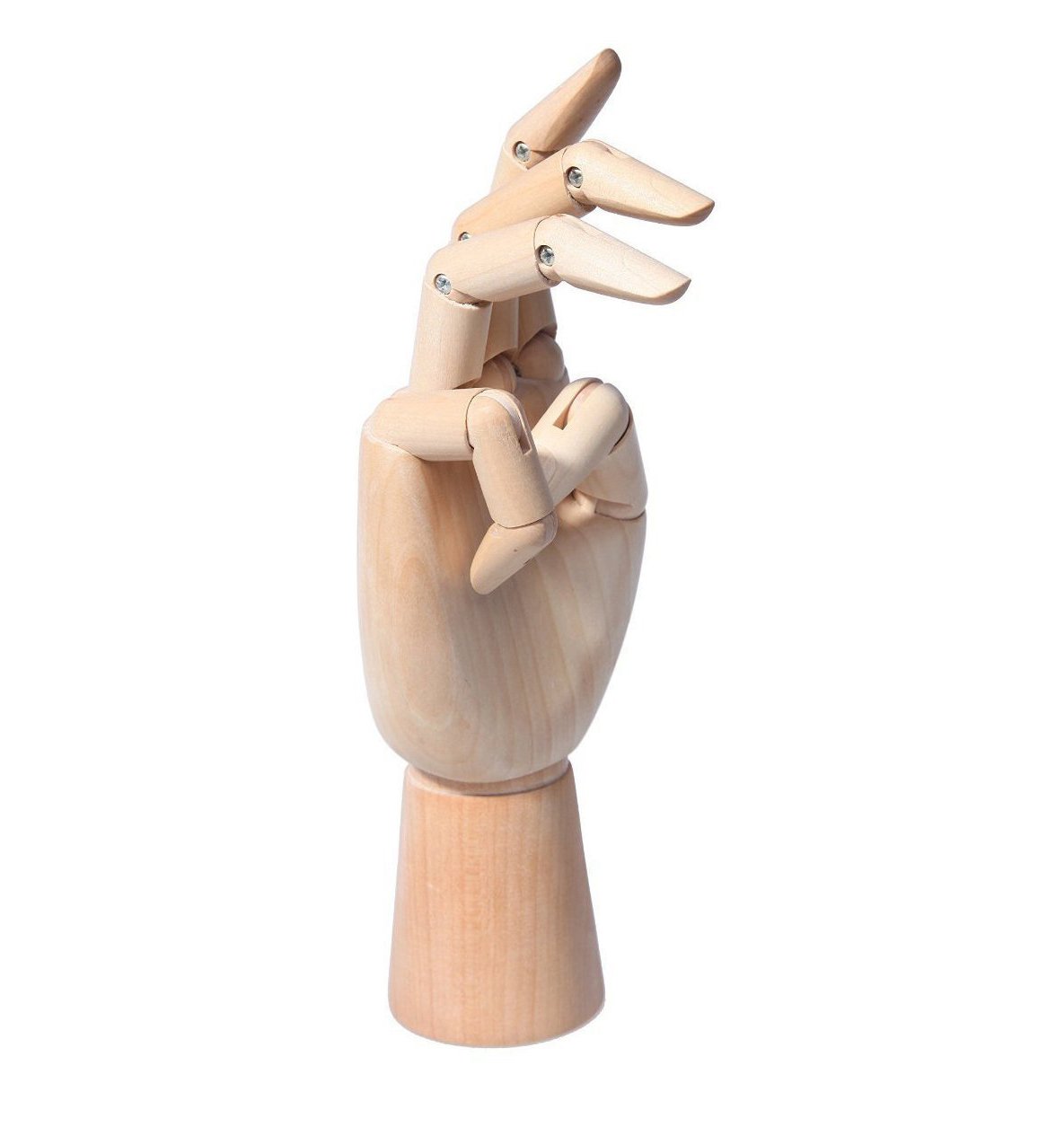 Modellhand aus Holz - 7" die Hölzerne Art Schaufensterpuppe Hand Brille Halter Schmuck Display steht - links/rechts Hand Abbildung Prüfpuppe Handmodell für Zeichnung