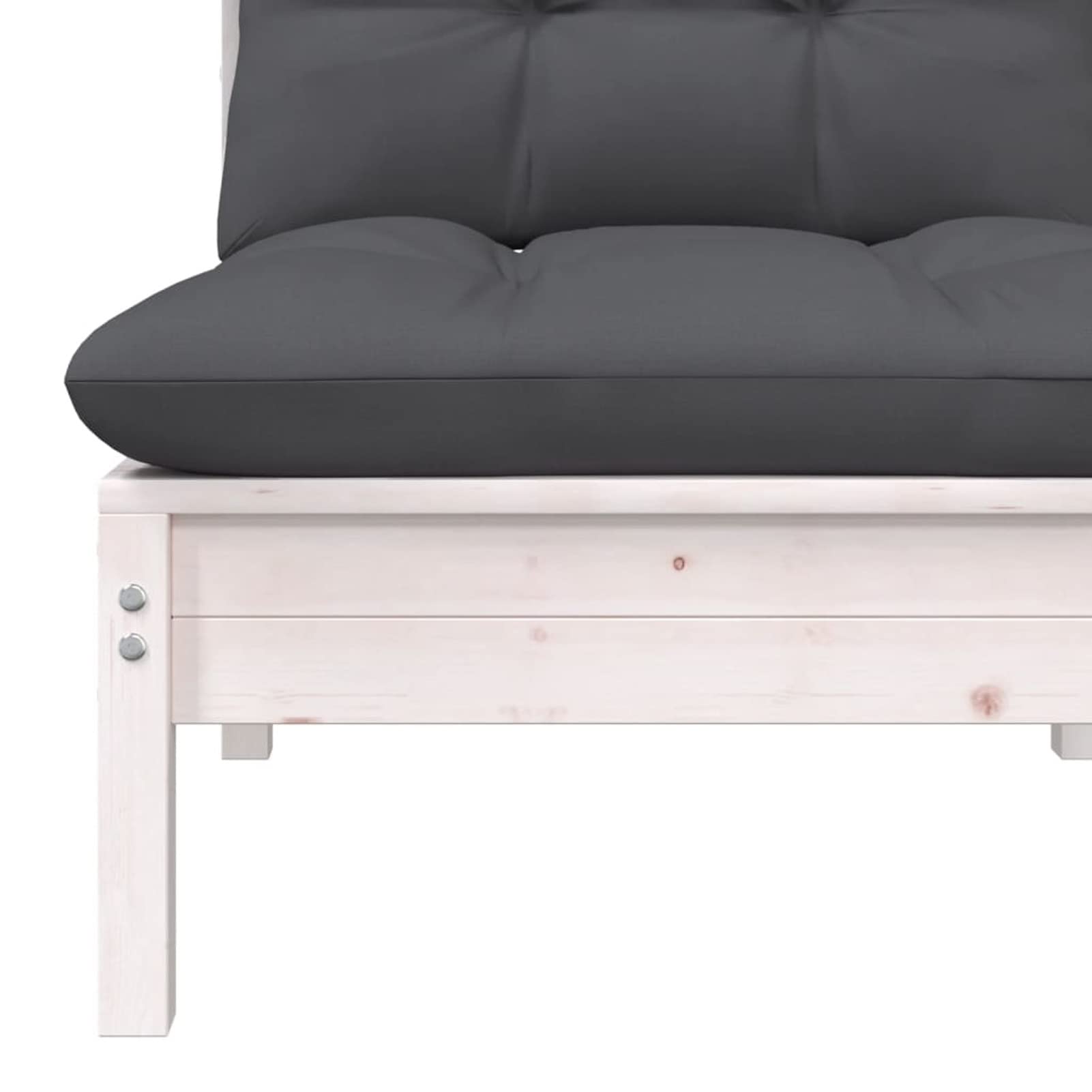 Homgoday Sofá de jardín de 2 plazas con Cojines Madera de Pino blancosofa Exterior palets Madera Sofa palets Exterior BlancoDe Dos plazas