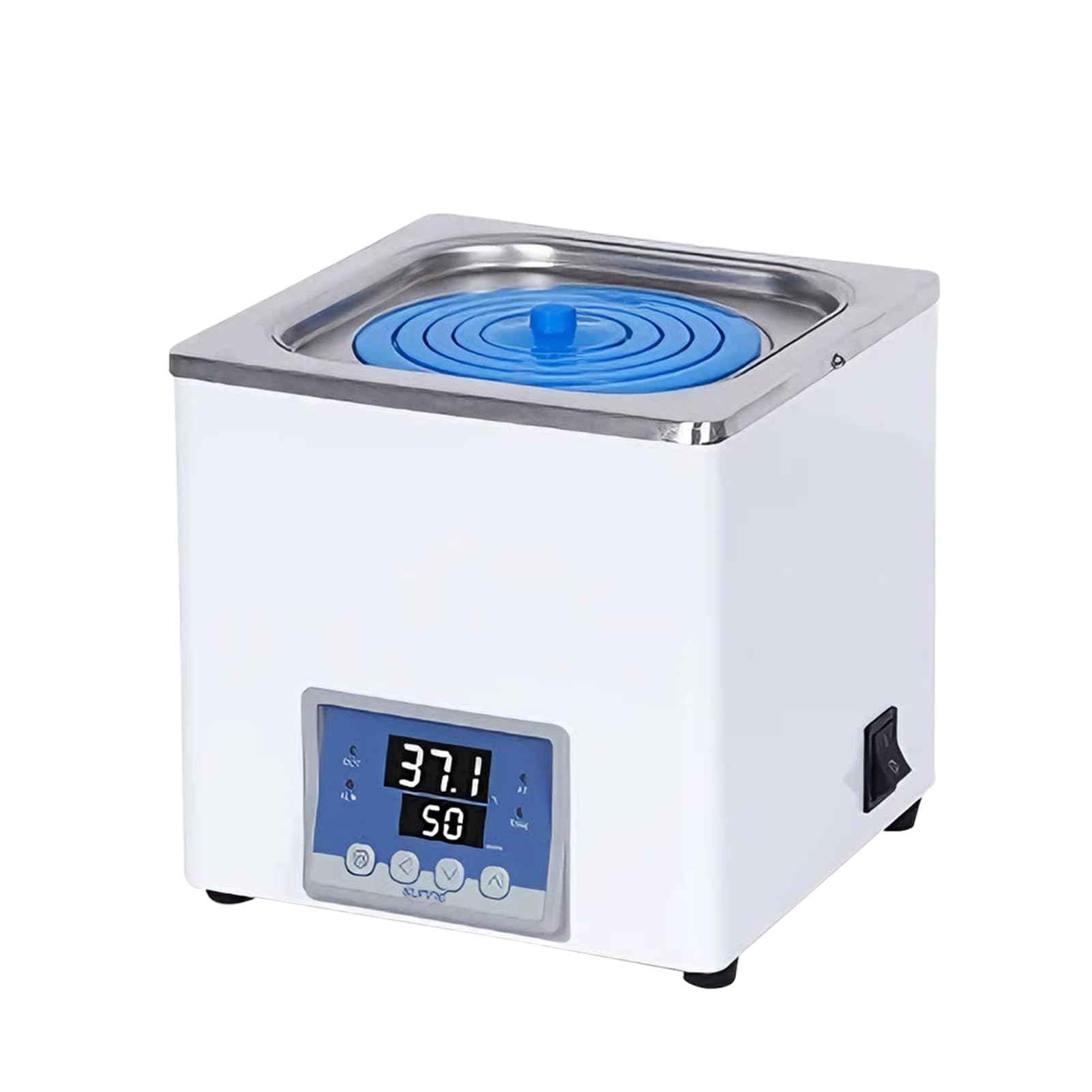 LoJax Baño María Laboratorio, Baño De Agua Termostático De Laboratorio con Pantalla Digital, con Temporizador Y Protección contra El Funcionamiento Sin Agua, Control De Temperatura, Acero Inoxidable