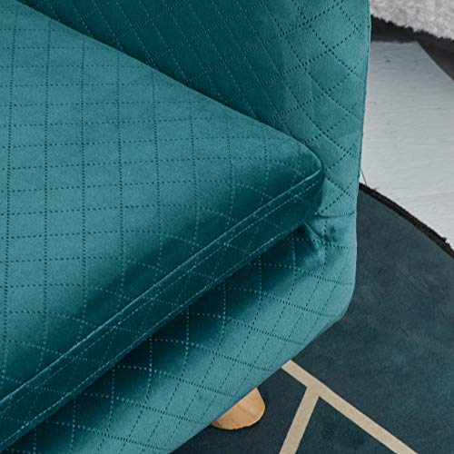 PawHut Hundesofa für Hunde, skandinavisches Design, weiches Kissen, Füße aus Massivholz, Maße: 64 x 45 x 36 cm, Velours, Entenblau