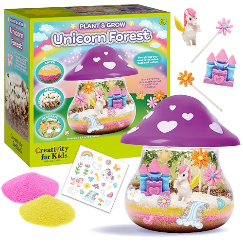 Creativity for Kids Plant and Grow Unicorn Forest: Terrarium Kit for Kids, Unicorn Toys and STEM Kits, Easter Basket Stuffers & Arts and Crafts for Girls (Ages 6+)