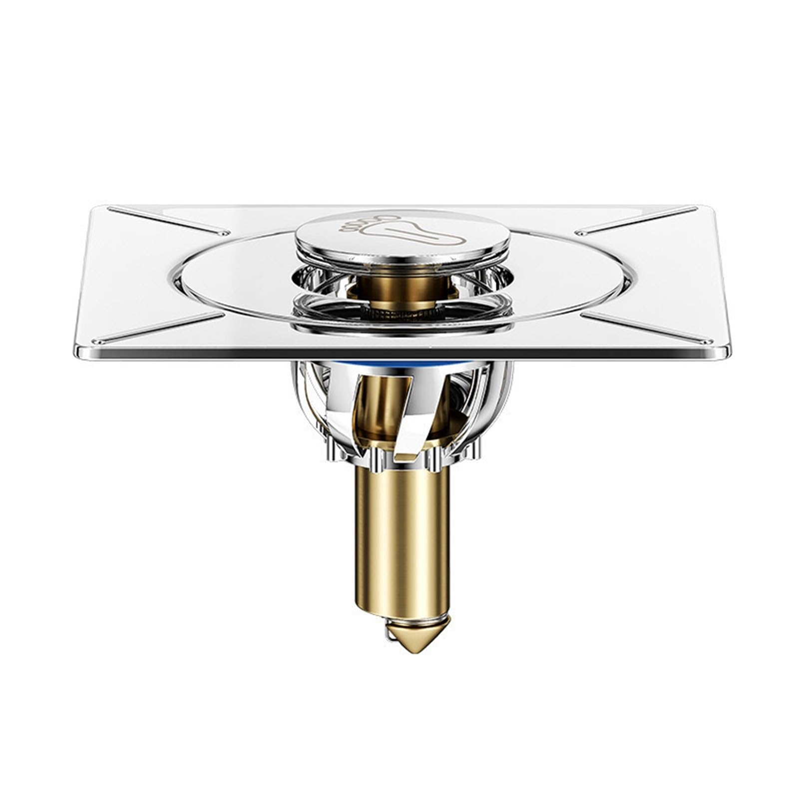 Basin Sink Pop Up Drain Foot-Operated Floor Drain Deodorizer - Bathroom Pop-Up Drain Cover with Filter Core and Water Seal for Odor Prevention