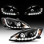 ACANII - For 2002-2006 Toyota Camry LED DRL Running Black Housing Projector Headlights Headlamps, Driver & Passenger