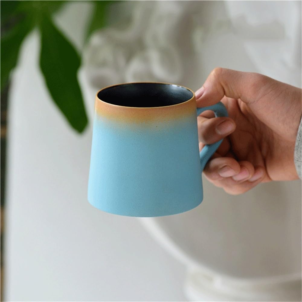 Kaffeetassen Kaffeetassen-Set in Mirror Lake Blue, 1er-Set, Keramiktasse mit matter Textur, Fassungsvermögen 325 ml, for Milchkaffee im Büro Becher