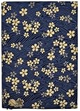 BLBMH A5 Book Cover for Paperbacks Adjustable Fabric Book Jacket Cover Protector Fit for 5.5x8.3 inch Hardcover Softcover Book Novels Notebook -Blue Cherry Blossoms 8.3in