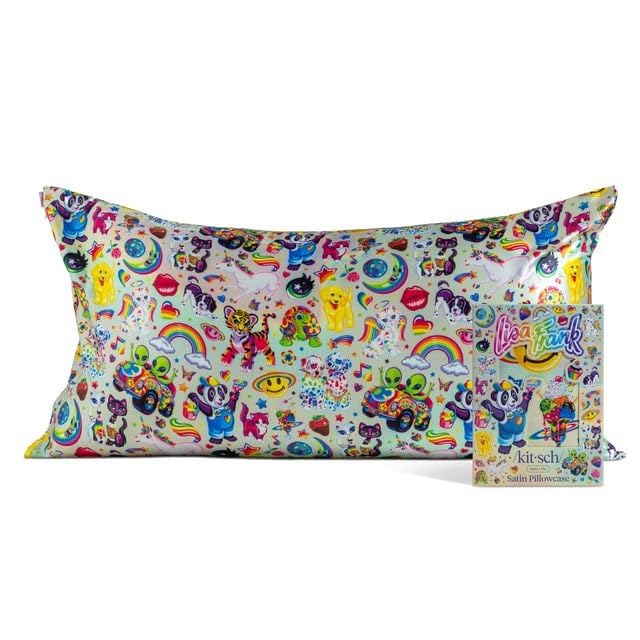 Kitsch x Lisa Frank Satin Pillowcase with Zipper for Hair & Skin, Softer Than Silk Pillow Cases, Wrinkle-Free, Smooth and Cooling Satin Pillow Covers King Size 19x36- The Fantastic World of Lisa Frank — image 1