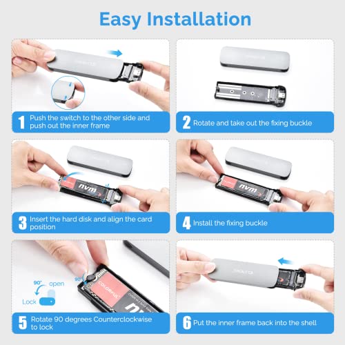 Carcasa ELUTENG para SSD M.2 NVMe y SATA USB C miniatura 6