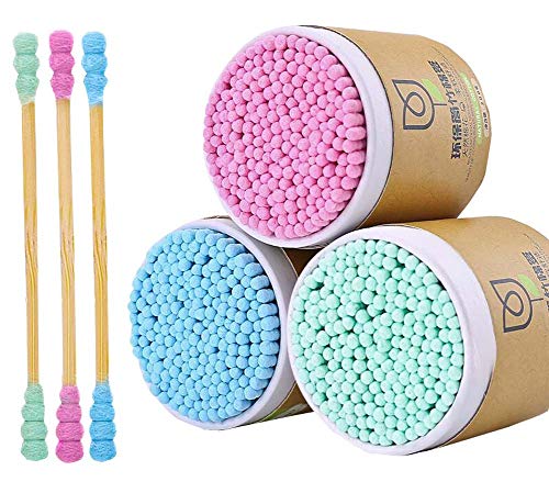 Bastoncillos de algodón de 600 recuentos Bastoncillos de oreja orgánicos libres de crueldad de doble punta D07