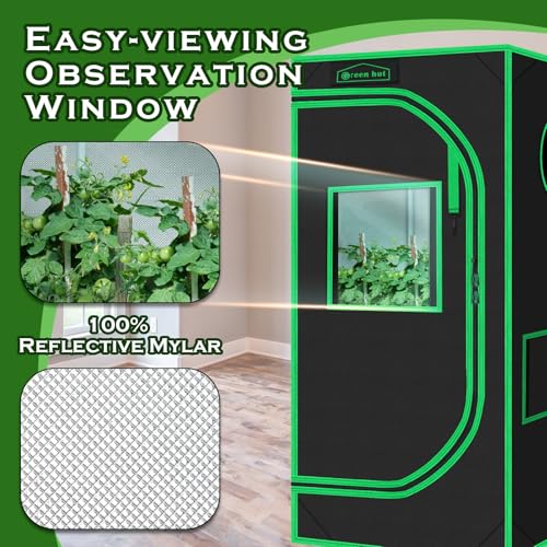 Image of 2x2 Green Hut Grow Tent 24 inchx24 inchx48 inch 600D Mylar Hydroponic Grow Tents