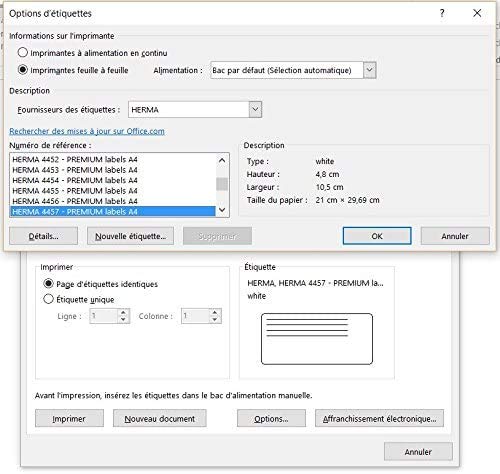 UniversGraphique, 1200 Etichette Adesive su Fogli