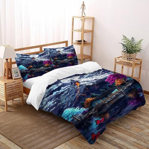 Housse de couette microfibre sauvage facile à laver pour lit enfant et adulte 200x200cm - 2