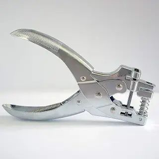 ONESAID Alikeke Punching The Round Hole and The Long Hole Certificate Punching Pliers 2 in 1 for Paper PVC Card ID Card Badge