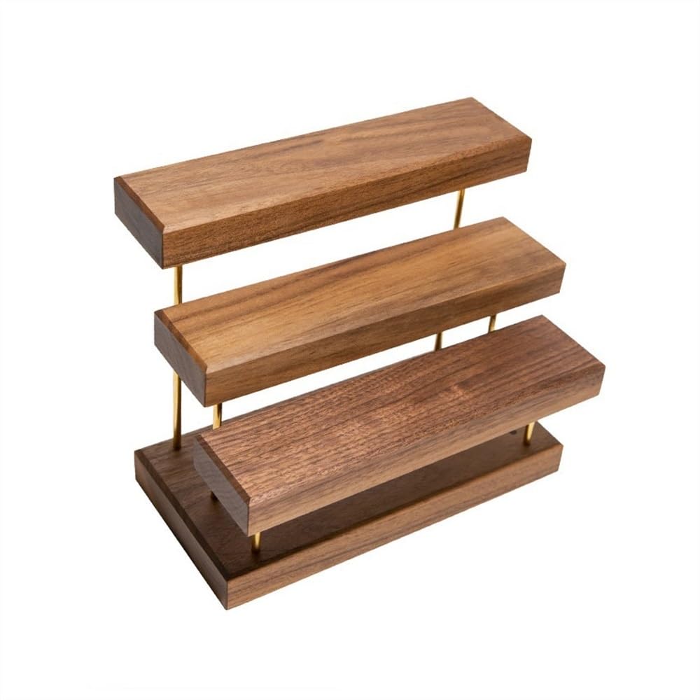 QINGGANG-0224 jewelry organizer Creative Light Luxury Walnut Jewelry Rack Jewelry Display Props Jewelry Display Rack Earrings Square Ladder Shelf for dressing table