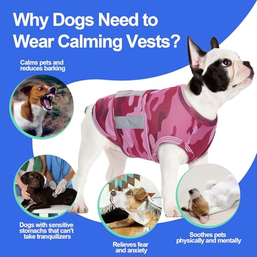 Image of MIGOHI Dog Anxiety Vest,Soft Dog Anxiety Relief Coat,Calming Vest Wrap for Thunderstorms,Fireworks,Travel and Separation,Anxiety Relief for Dogs,Firework Anxiety Relief for Small Dogs,S,Camouflage