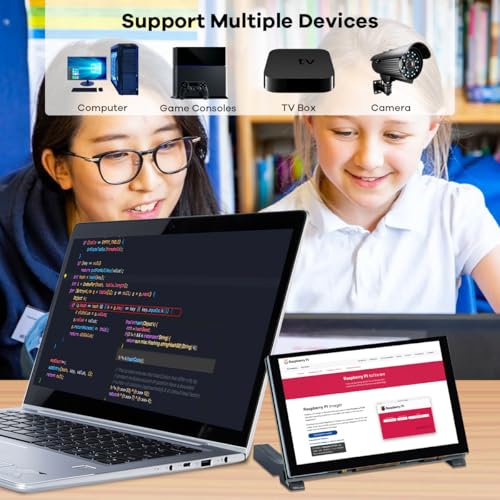 Image of Hosyond 5 inches Touchscreen IPS LCD Display Panel 1024x600 HDMI Capacitive Screen for Raspberry Pi5 /Pi4 /Pi3 /ZERO 2W, BB Black, Windows