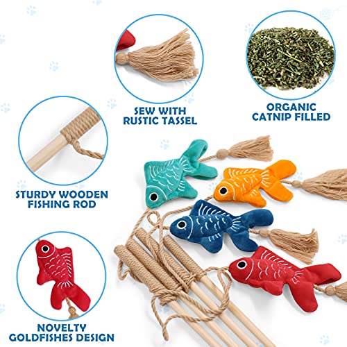 Ciyvolyeen Goldfishes Cat Wand Catnip Toys With Tassels Kitten Fishes Teaser Chew Knickknack Interactive Fishing Rod Pillows Catmint Plush Kitty Plaything Gift Ideas Set Of 4 #TOP3