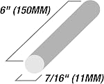 Clear Hot Glue Sticks 12- Pack 11mmx150mm (6in. Long x 0.44" Diameter) GAGS1115-12