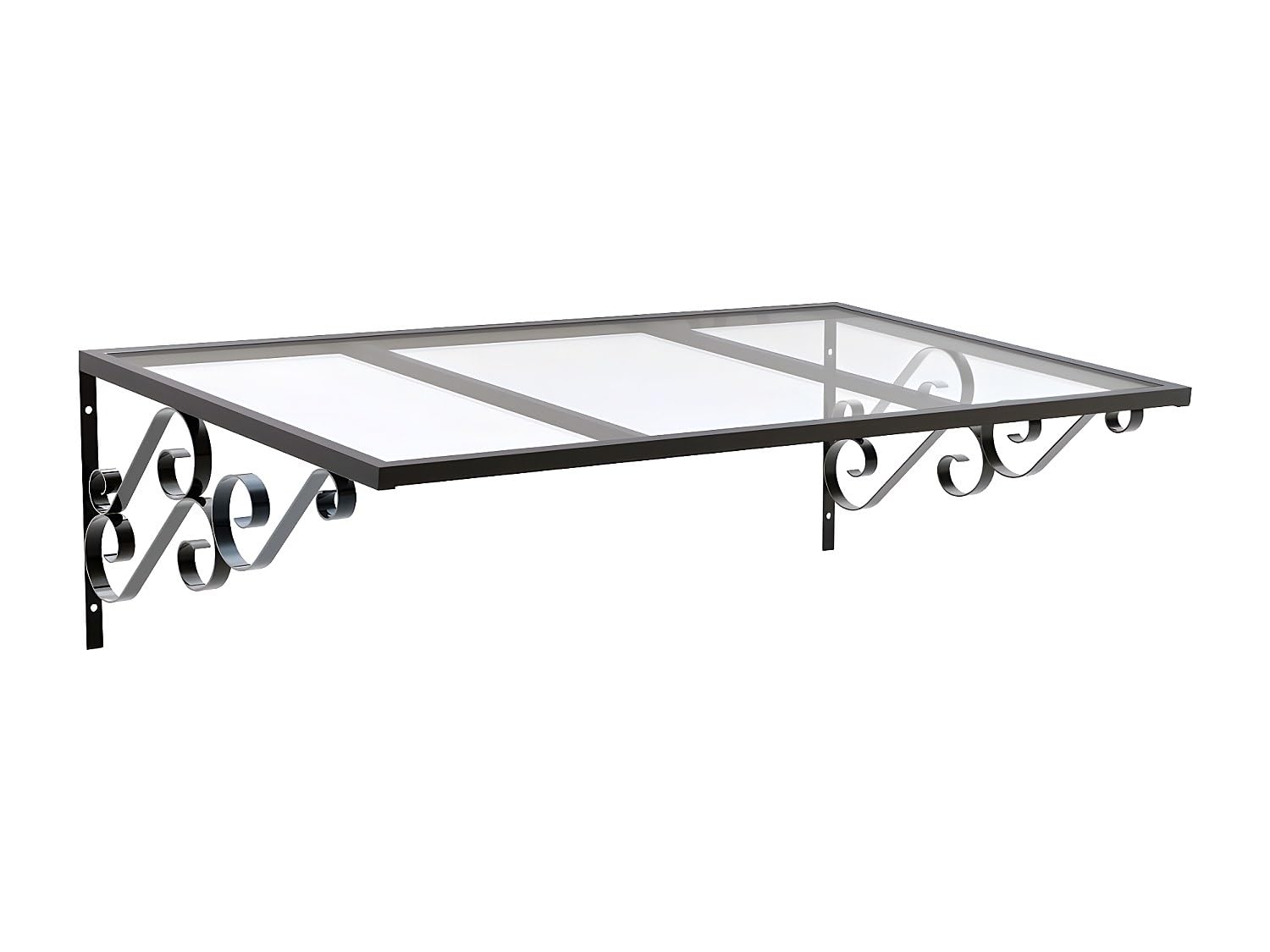 Vente-unique - Auvent de Porte en Aluminium L150 x l80 cm incliné AMBAN